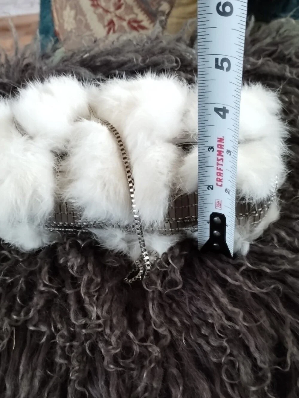 Armani White Fur And Chainmail Evening Bag - Elegant Winter Style